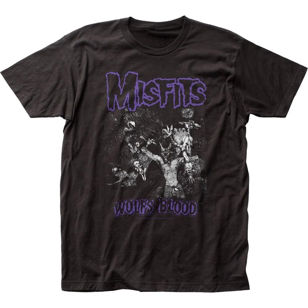 The Misfits BampW Wolf’s Blood Mens T Shirt Music Classic Concert Band Tee Black Unisex T-Shirt XL