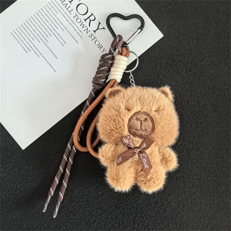 Cute Capybara Pendant Keychain Plush Guinea Pig Claw Machine Doll Plush Bag Pendant