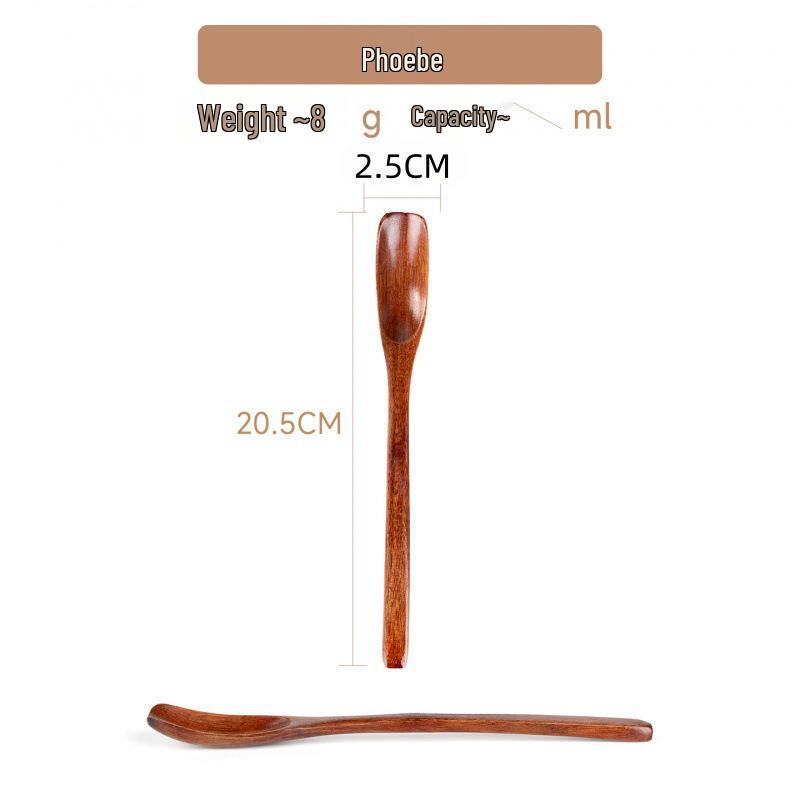 Long Handle Wooden Spoon - Japanese Korean Style for Seasoning, Honey, Stirring, and Coffee - Thin Handle Tableware.