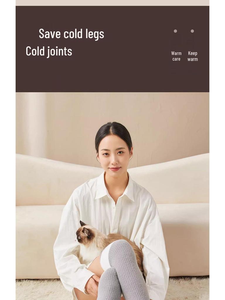 Far Infrared Heated Velvet Knee Pads & Socks Set for Cold Weather Comfort