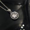Fashion Versatile Imitation Princess Round Bag Zircon Women's Pendant Necklace Jewelry Qixi Festival Valentine's Day Collarbone Chain