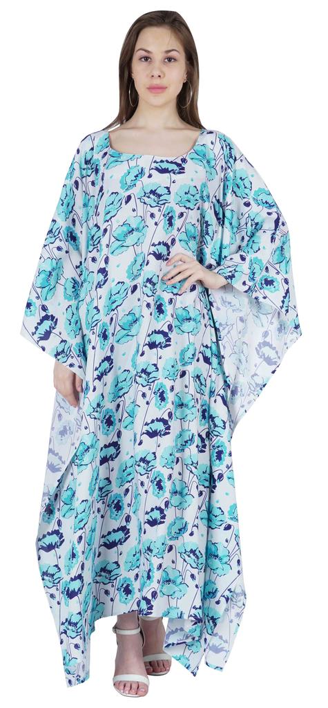 Moomaya Long Kaftan Maxi Dress For Women  s Kimono Sleeves Beachwear Cover Up Plus Size
