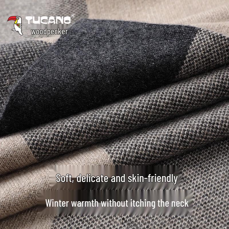 Tucano Men's 100% Pure Cashmere Plaid Scarf