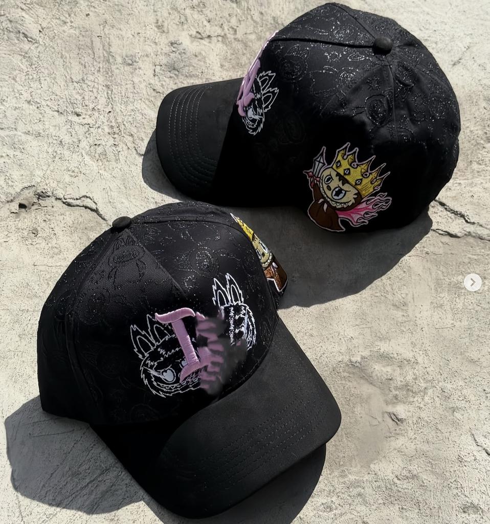 Wholesale Yo No Pesco Star Satin Lined Terry Dobby Embroidered Bling Sports Cap 5 Panel Rhinestone Brim Baseball Caps Barbas