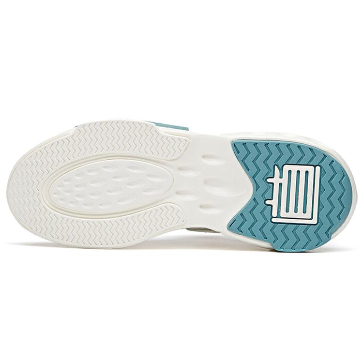 Anta Bastard Non Slip Lightweight Mid Top Skateboard Shoes Men's White Blue Green 112128084-4