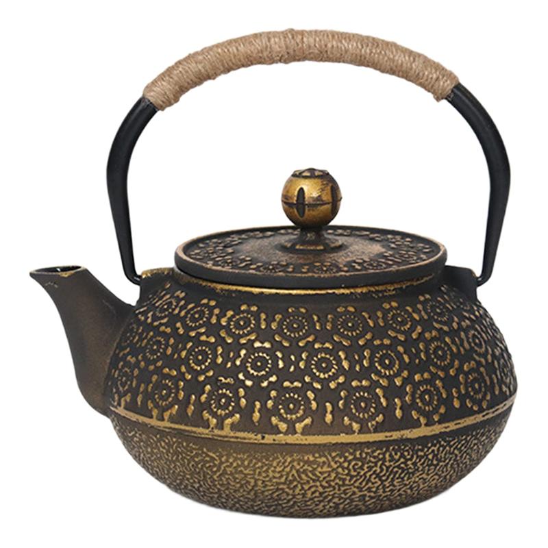 

Tea-Pot Cast Iron 900ML Pattern Japanese Style Coffee Water Pot Kitchenware With Tea-Strainer Household