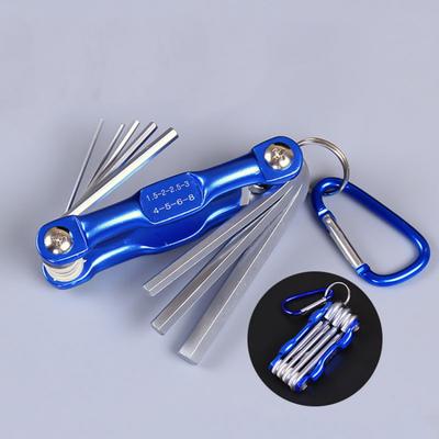 Folding Hexagon Wrench Set Hexagon Screwdriver Flat Head Allen Wrench Hand Tools Metal Portable Set