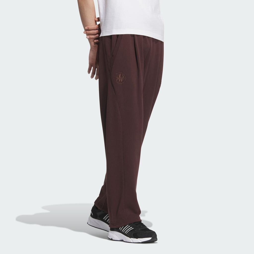 Adidas FW24 ST Teplé pletené joggery série Pohodlné kalhoty s středně vysokým pasem na stahovací šňůrku s rovnými nohavicemi pro volný čas Pánské spodky Tmavě šedá Hnědá JI8625