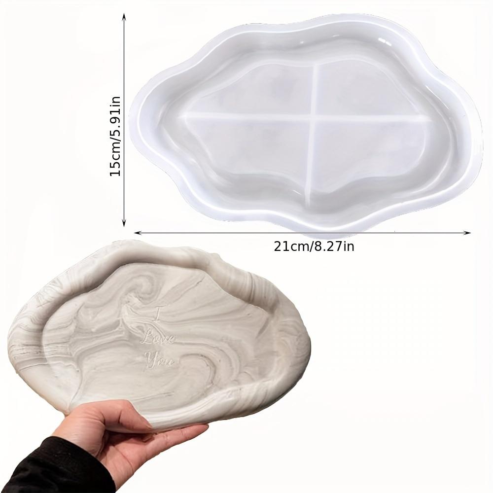 

1 PCS 3D Diy Cloud Shape Resin Tray Silicone Mold Asymmetrical Oval Design Great For Jewelry Storage Aroma Plaster Candle Mould
