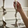 Resin Candlestick Irregularly Twisted and Aged Silver Candle Holder Creative Art Candlestick Wedding Centerpieces Decorations