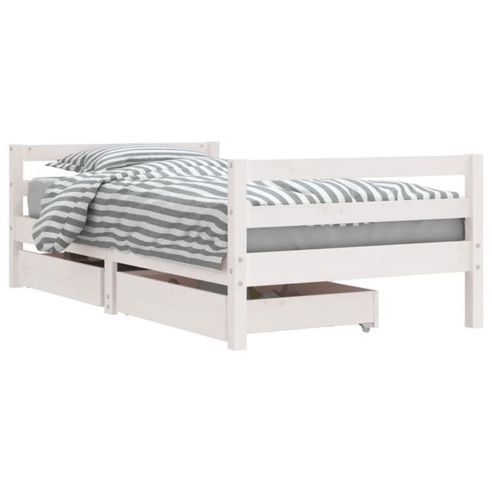 VidaXL Bed Frames for Children with Drawers, Single Bed with Headboard and Footboard, Bedroom Furniture, Scandinavian, 834445