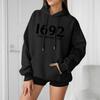 Women's Fashionable, Casual, Comfortable Round-neck, Hooded, Long-sleeved, Witch-print Warm Sweater