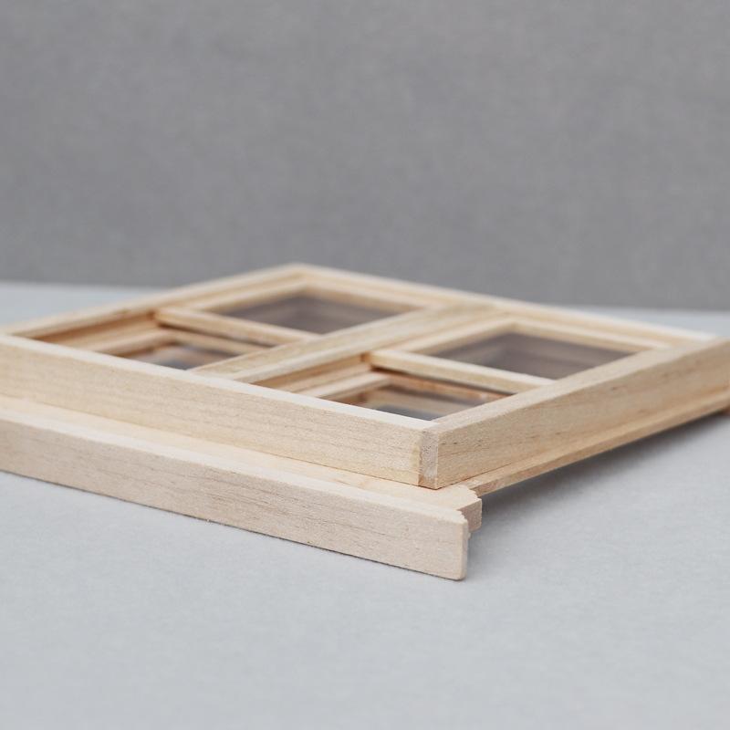 1/12 Maßstab Miniatur Holz Tür und Fenster Modell Ornament - DIY Miniatur Fotografie Requisiten - Saisonale Dekoration - Perfektes Geschenk