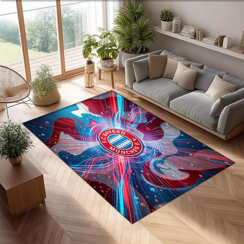 Bayern Munich Printed Flannel Area Rug Non Slip Soft Polyester Floor Carpet Indoor Decor Mat for Bedroom Living Room Sofa Game Room Home Decoration