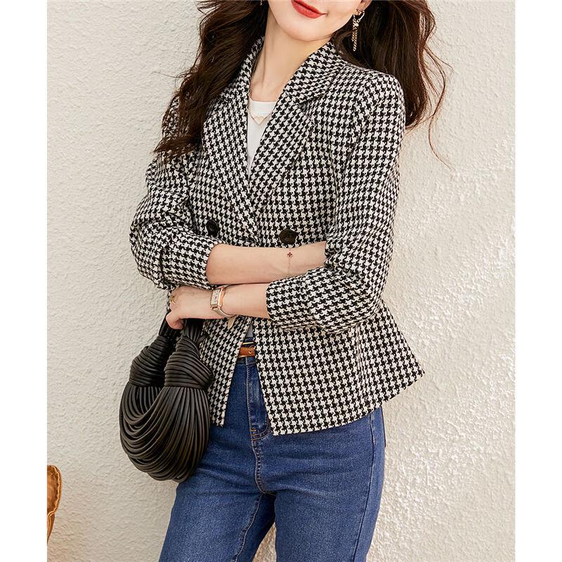 Women's Autumn Plaid Lapel Short 'Little Fragrance' Jacket