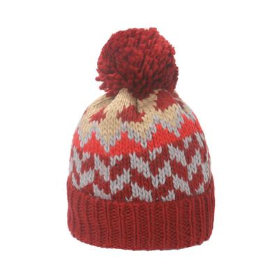 INS Trend Vielseitige Lässige Strickmütze Warme Acryl Wintermütze Damen Geometrische Wellen-Strickmütze