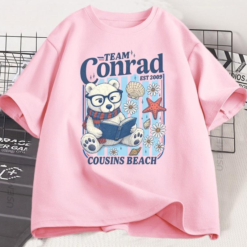 Team Conrad Junior Mint Bär T-Shirt Sommer Strand T-Shirt Herren Damen Locker Baumwolle Kurzarm T-Shirt Rundhals T-Shirt Atmungsaktiv