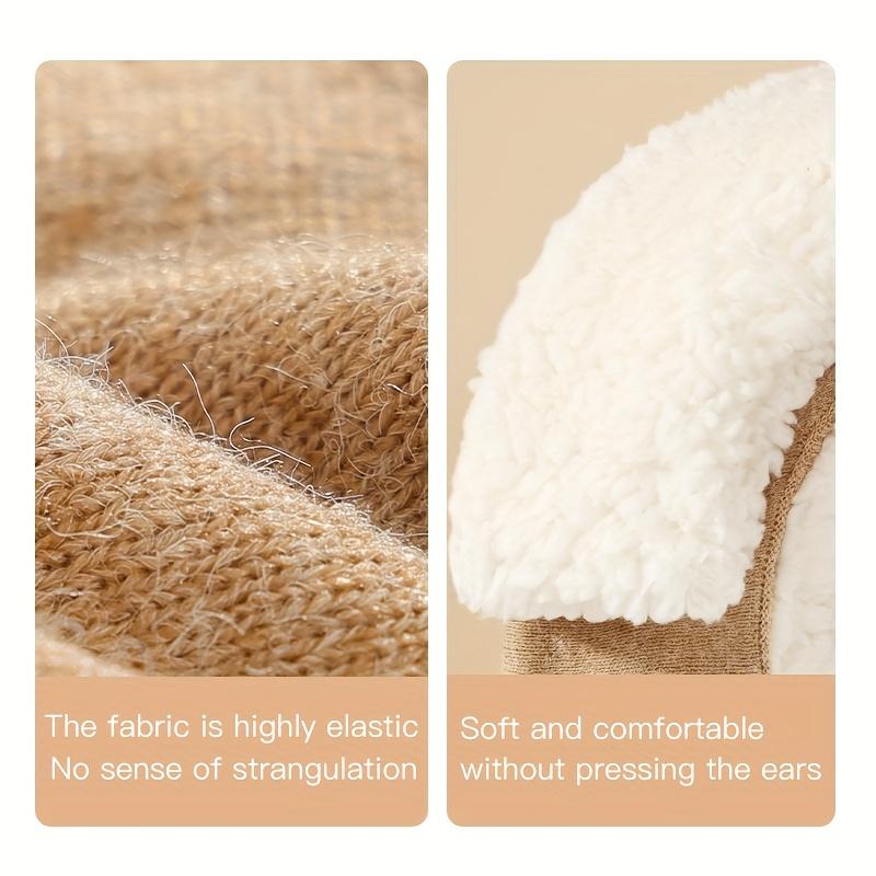 Winter Warm Earmuffs Windproof Thickened Fleece Ear Protection Knitted Cycling Earflaps Anti-cold Thermal Running Headband