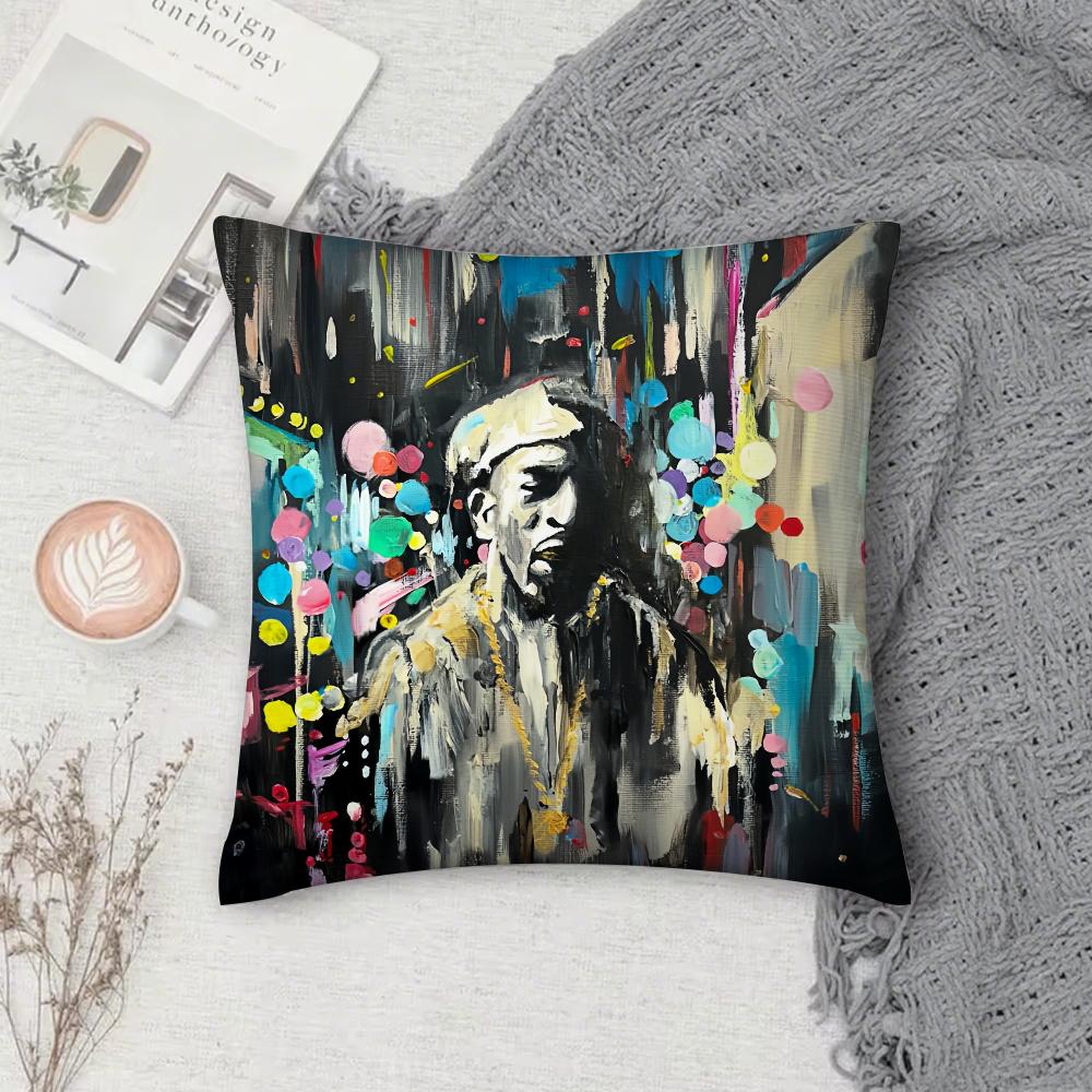 

Rakim Rapper Pillow Case Cover Square Sofa with for pattern comfortable cushionsuitable of room 12x12Inch