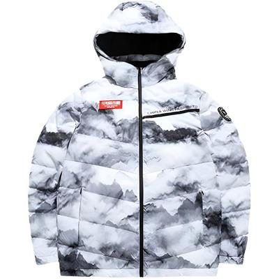 Anta Trainingsserie Logo-Print Kapuzen-Daunenjacke Herren Oberbekleidung Reinweiß 152147951-1