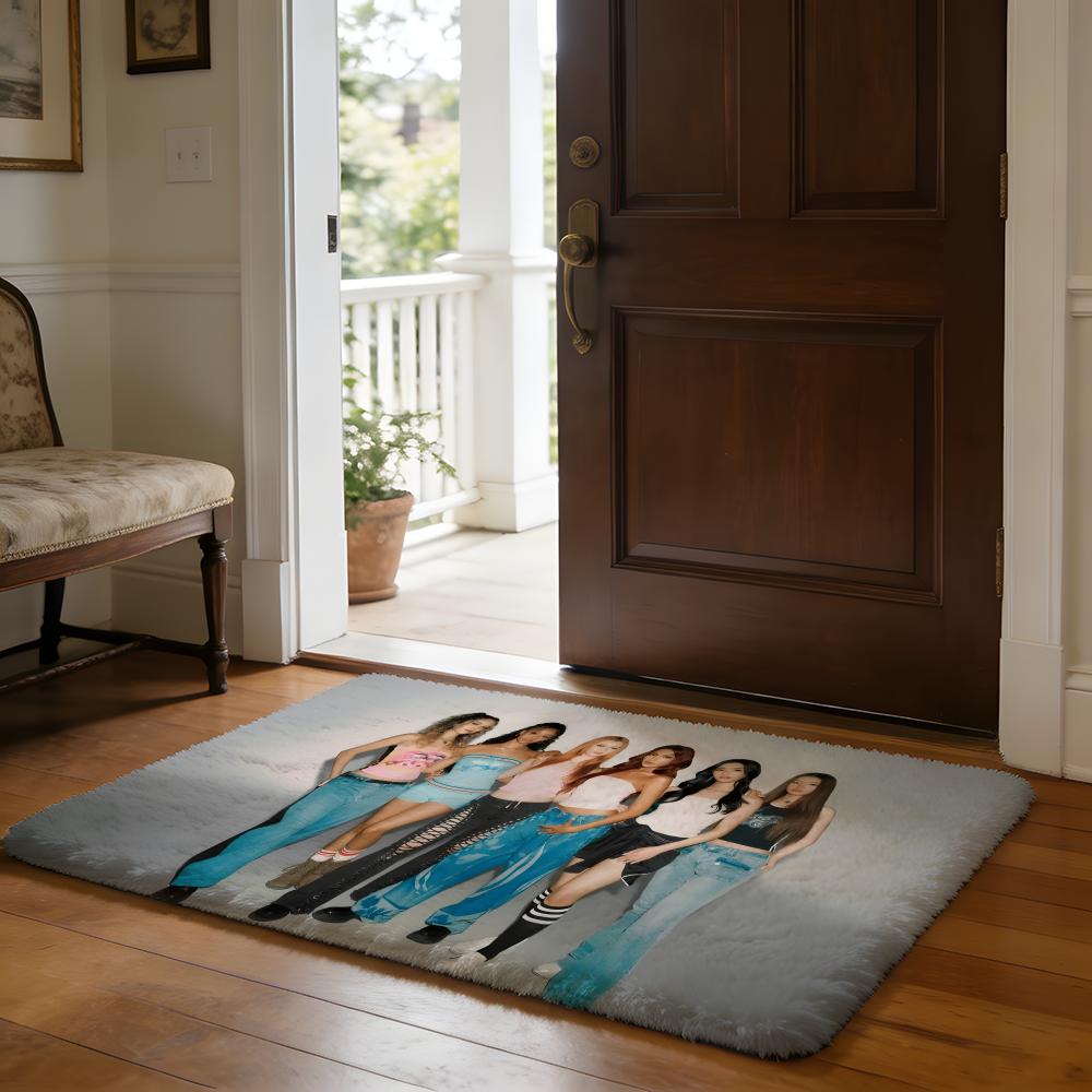 Band KKatseye Floor Mat Soft Flannel Absorbent Mat Non-Slip Rug Home Bedroom Bathroom