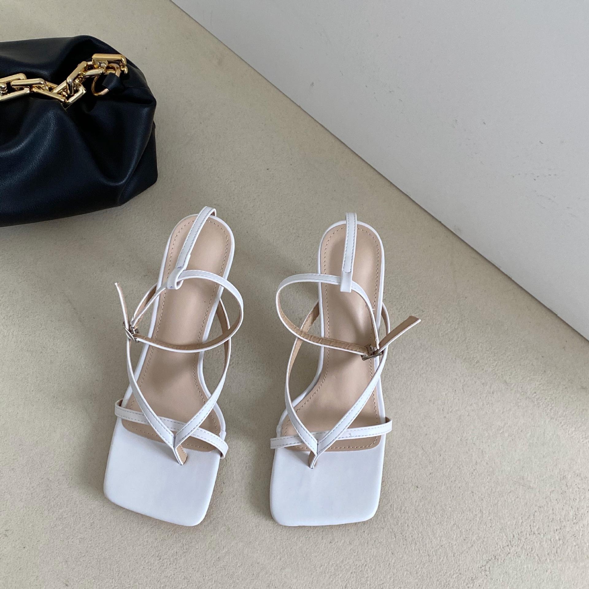 

Модные сандалии с открытым носком и ремешками на клипсах женские гладиаторские зеленые босоножки на высоком каблуке праздничная обувь лучший уличный образ для женщин 35 белый