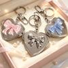 Decorative Compact Mirror Keychain Charm in a Heart Case for Keys, Bags, and Fast Daily Mirror Checks on the Go