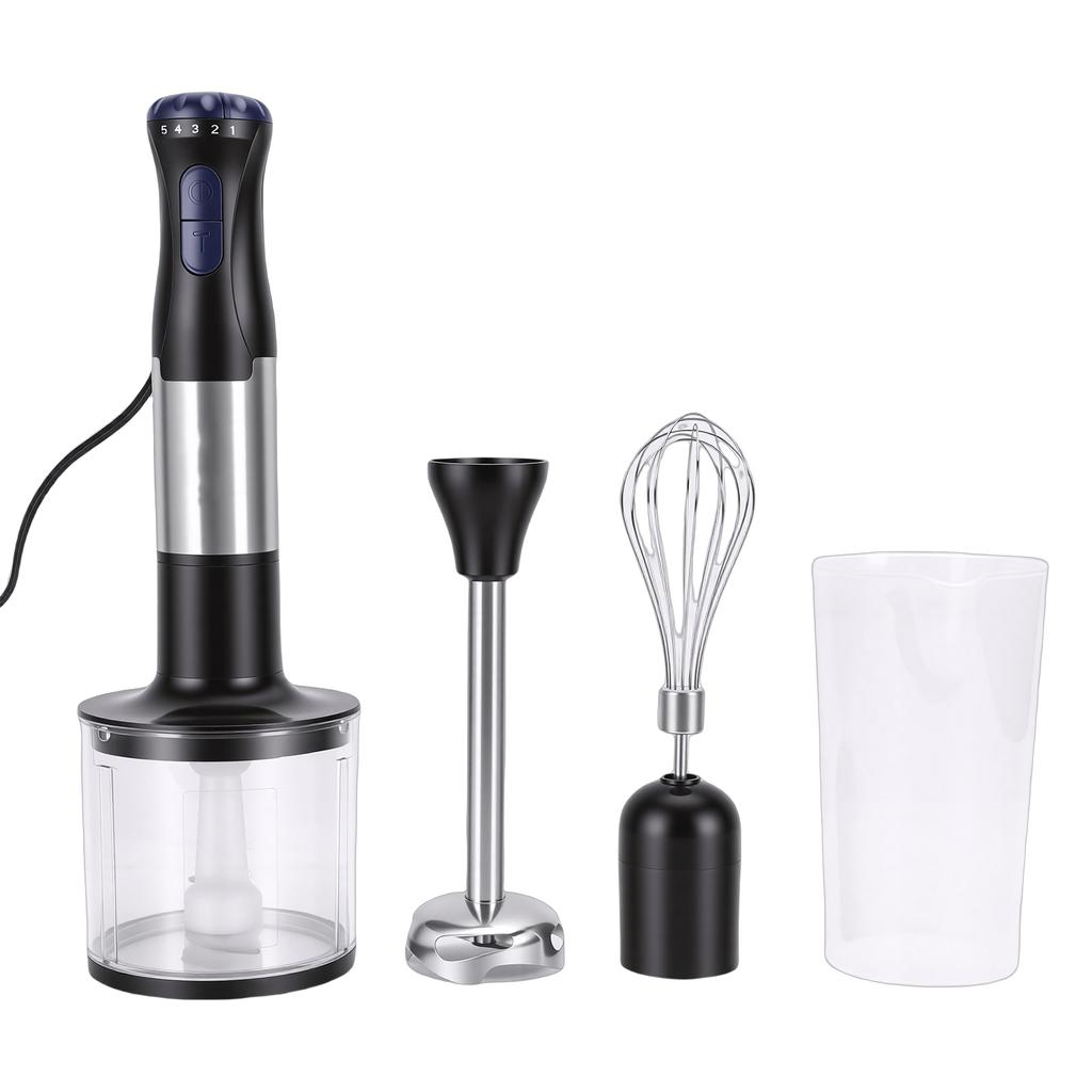 Immersion Hand Blender 4 in 1 20 Speeds Food Processor Stick Blender Stainless Steel with Boost Button 500W