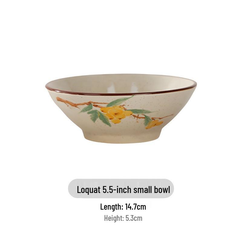 Vintage Ink Wash Ceramic Dòulì Noodle Bowl - High-Footed Underglaze Tableware for a High-End, Unique Feel.