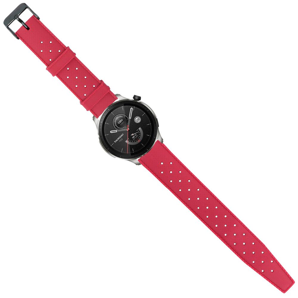 ERBORD Universal Silicone Strap 22mm, Tropic, Red / Black Buckle