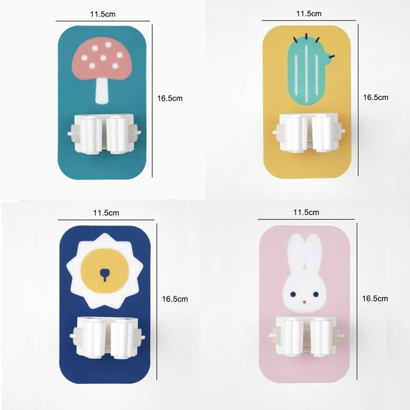 

4 шт. непробивной мультяшный зажим для швабры, крепкий, без шрамов, настенный, многоцелевой, несущий нагрузку зажим для кухонной метлы, зонтика, держателя