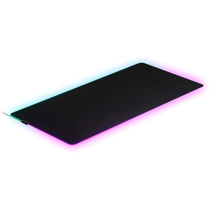 

SteelSeries gaming mouse pad large RGB illumination Non-slip rubber base 12.2cm×59cm×0.4cm QcK Prism 3XL 63512