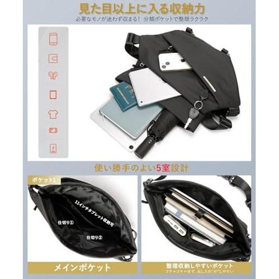 Aerokyo Body Bag Shoulder Mens Crossbody Large Capacity Waterproof Sling One Compatible 11-inch iPad Commuting School Cycling Outdoor Stylish Popular