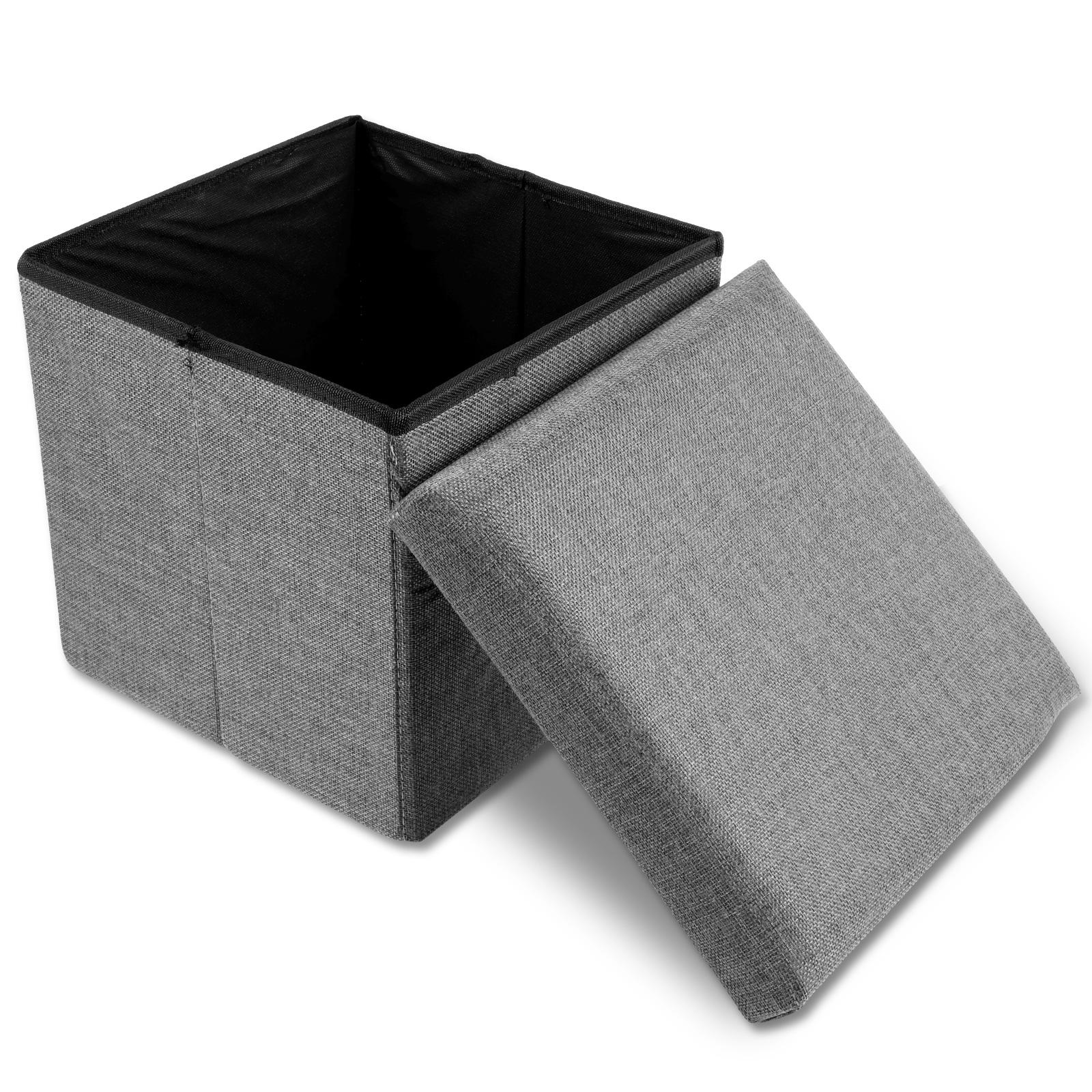 

Складной табурет для хранения вещей, удобный табурет с подставкой для ног, многофункциональный органайзер для продуктов, воздухопроницаемый и влагостойкий контейнер для хранения 30x30 см серый