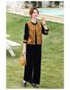 Chinese Gold Velvet Vest Set for Middle-Aged Women - Spring/Autumn Noble Lady Style