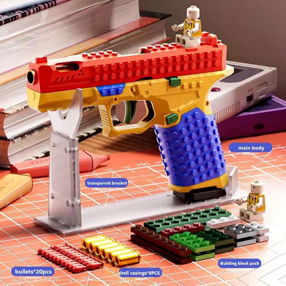 SIG17 Building Block Assembly Toy Gun Launches Toy Pistol Burst Shell Throwing DIY Soft Bullet Gun Science And Education Model