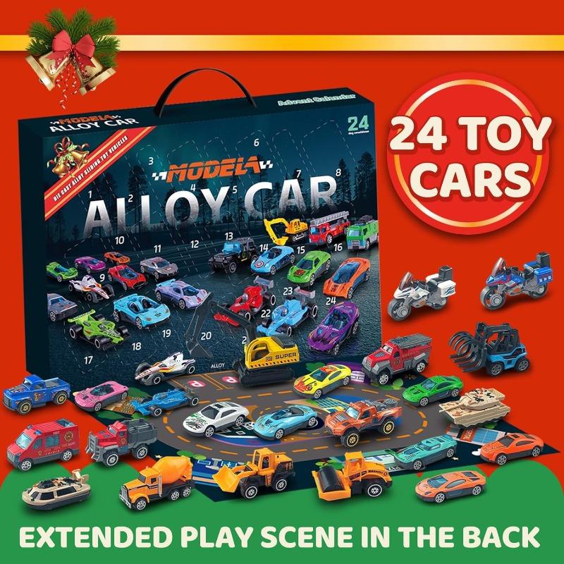 Advent Calendar 2025 for Kids, Alloy Car Engineering Car Set for Boys and Girls Christmas Gifts Christmas Countdown