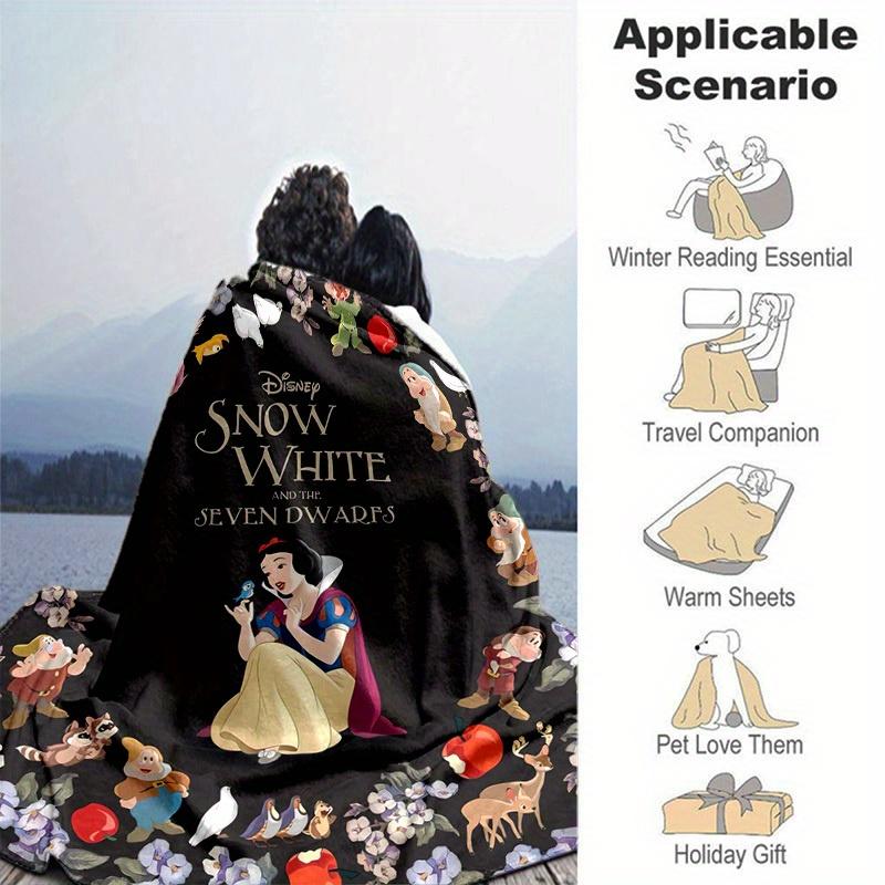 1pc, Snow White and the Seven Dwarfs Home Decor Blanket, Flannel Throw for Bedroom, Living Room, Travel, Camping