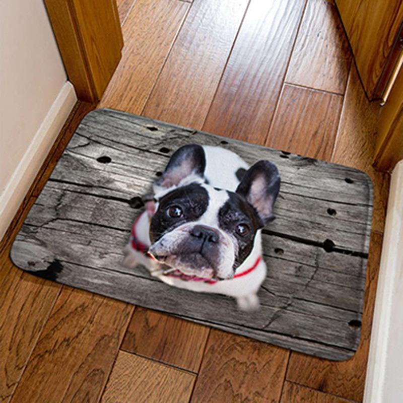 Cute Pug Pattern Mat Bathroom Absorbent Bedroom Door Rug Kitchen Balcony Living Room Entrance Entrance Carpet Home Decoration