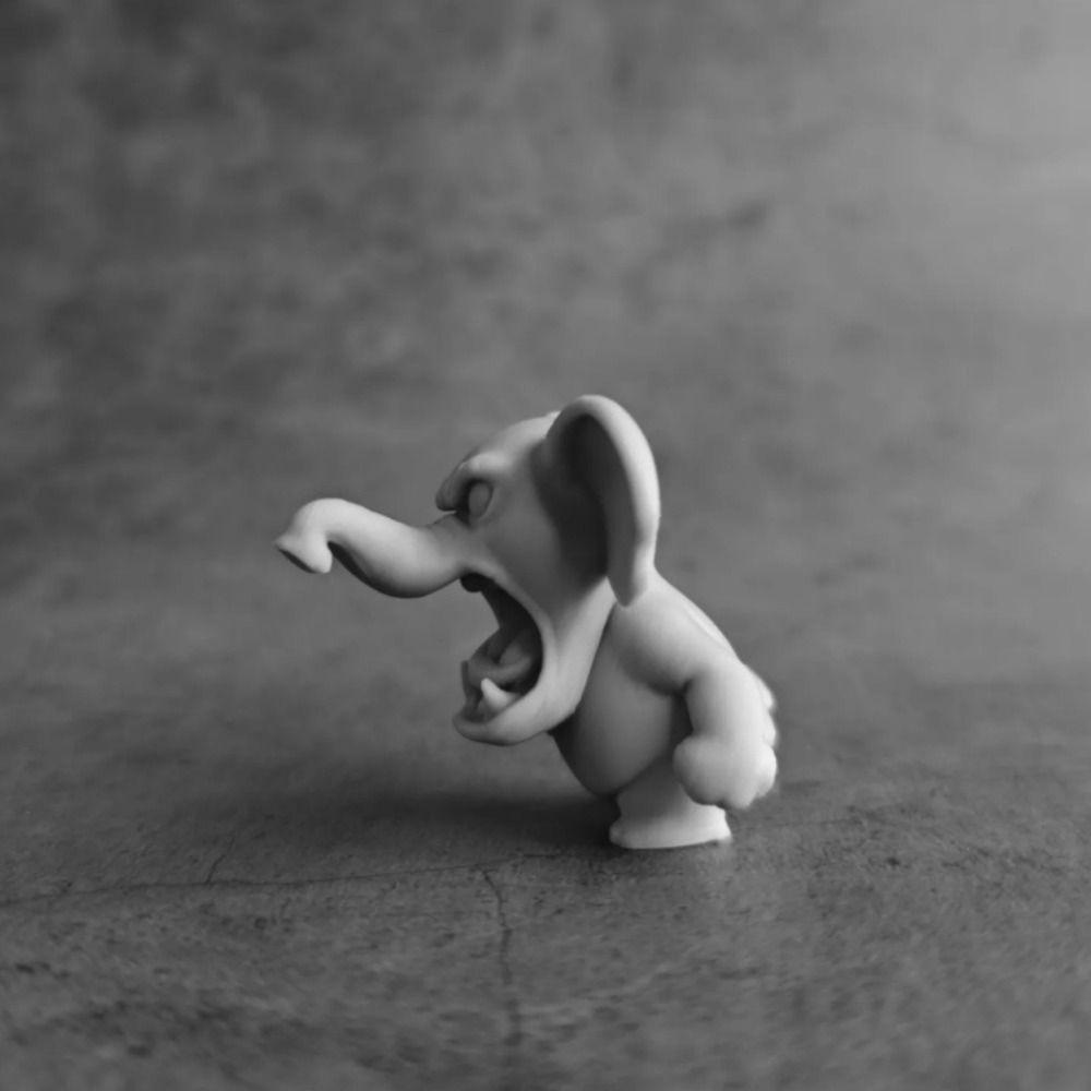 3D Printed Roaring in Anger Animal Statue Cartoon Lifelike Dog Figurine Rabbit Shark Elephant Animal Model Ornament