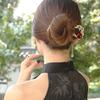 Exquisite Alloy Hair Stick Snake Hairpiece with Sparkling Snake for Evening Dinner Wear Photo Props