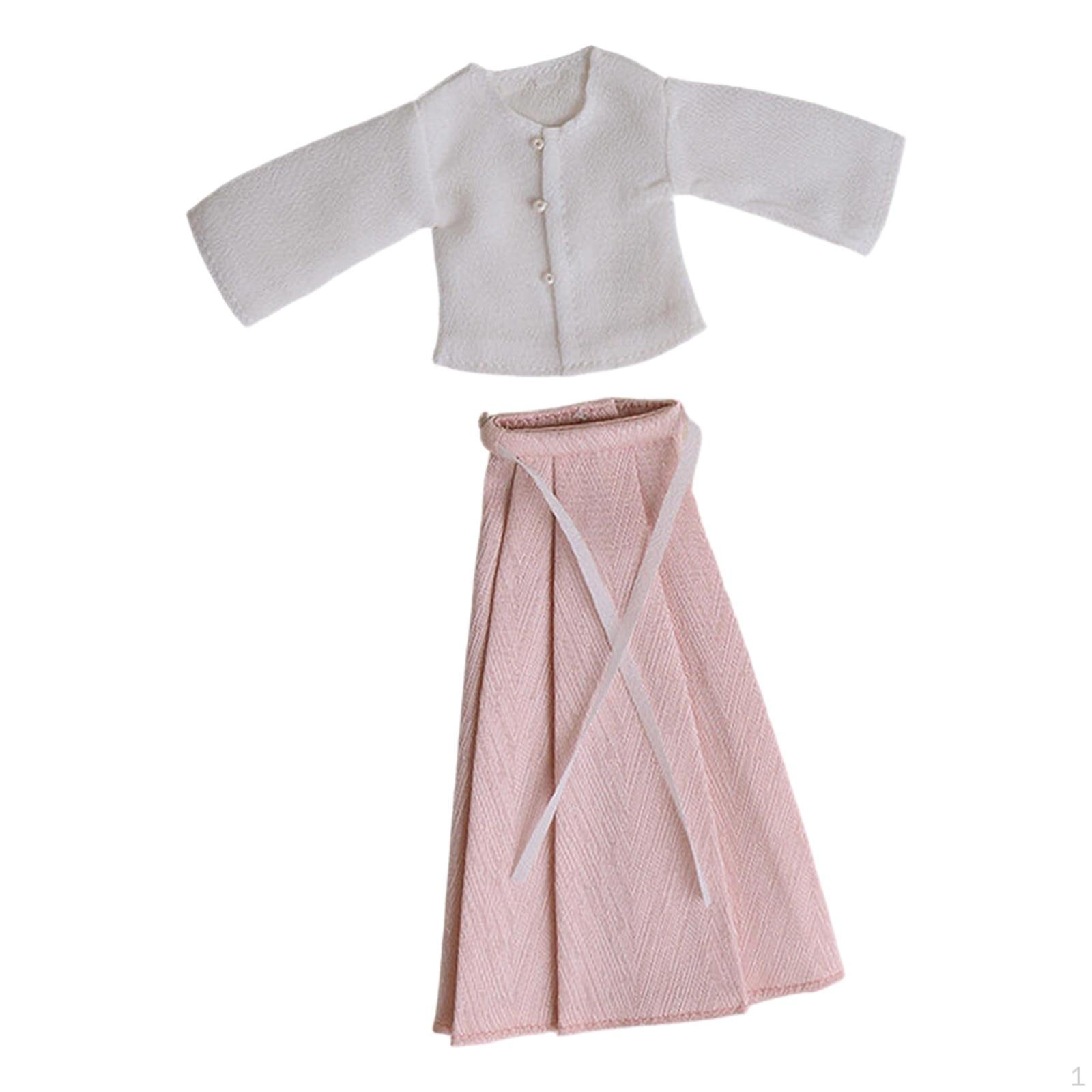 

1/ Doll Skirt Set, Miniature Action Figure, Mamianqun Accessory, Dress, Toy Skirt, White Coat