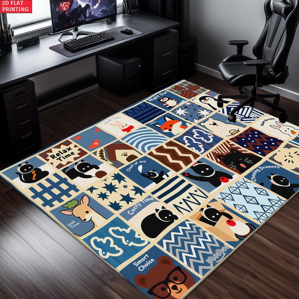 Bohemian Print Rug Anime Rug Living Room Carpet Large Children's Play Carpet Home Decorations Mat Baby Play Mat Gaming Mat