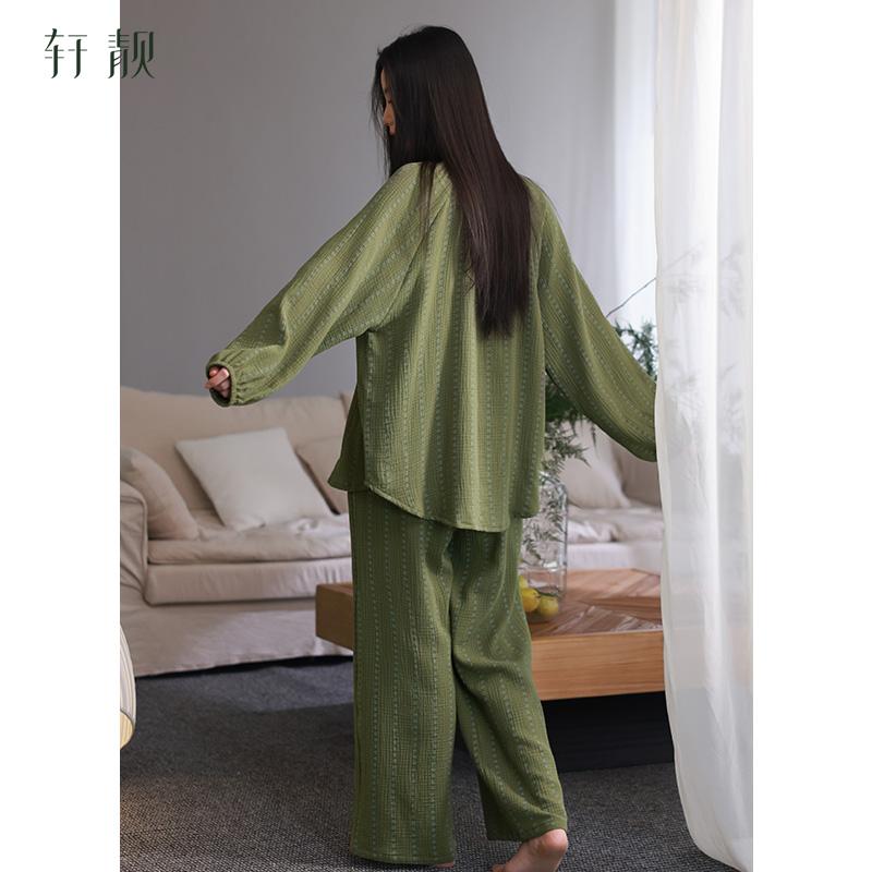 Xuan Liang Pure Cotton Pajama Women's Spring and Autumn Long Sleeve Double Layer Gauze Full Cotton Premium Loose Four Season Home Furnishing Set
