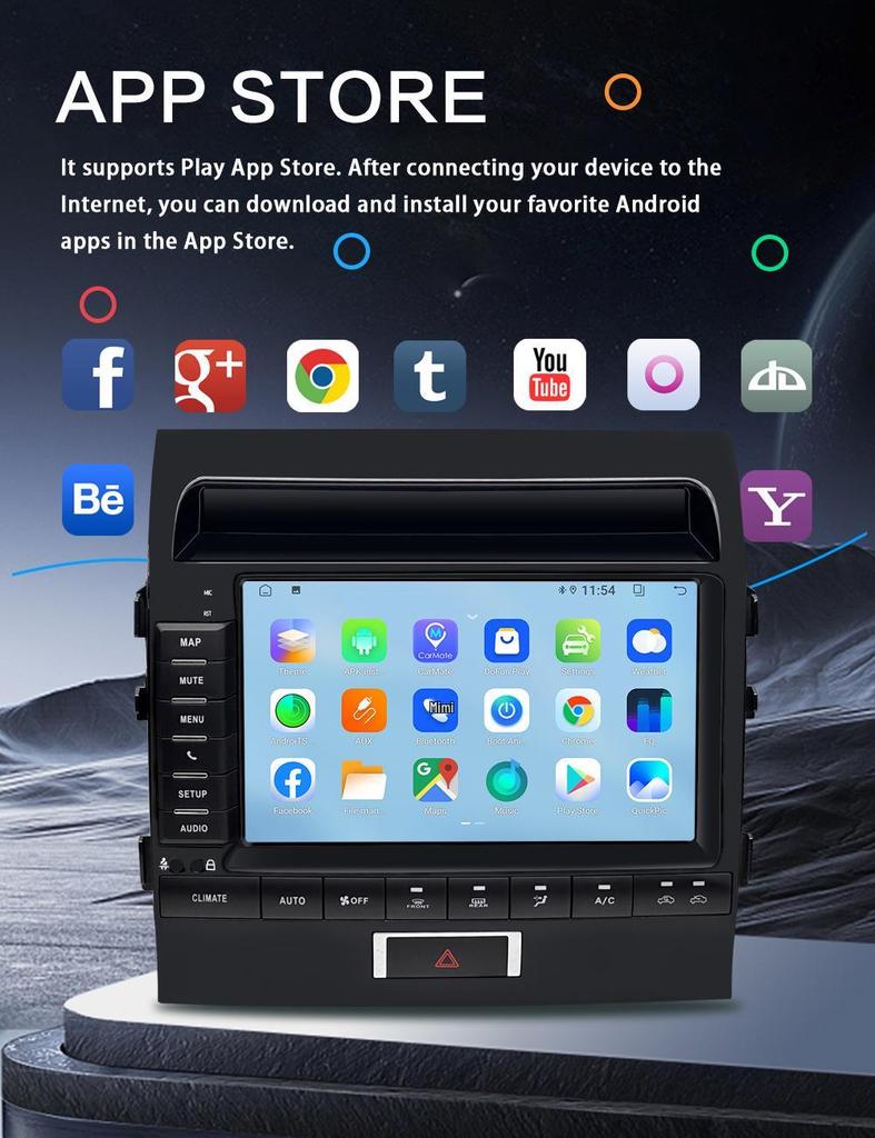 2007-2015 Toyota Land Cruiser Android Navigation MP5 Bluetooth WiFi Display
