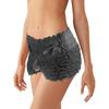 Men Sexy High Waist Underwear Mesh Lace Shorts Panties with Bowknot Decor Solid