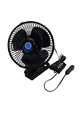 Meltec Car Fan, 150mm, DC12V, Powerful Cool Airflow (Two-Level Airflow Adjustment, Clip/Screw Mounting, Swivel Function (Approx. 60°)), Black, CF-106