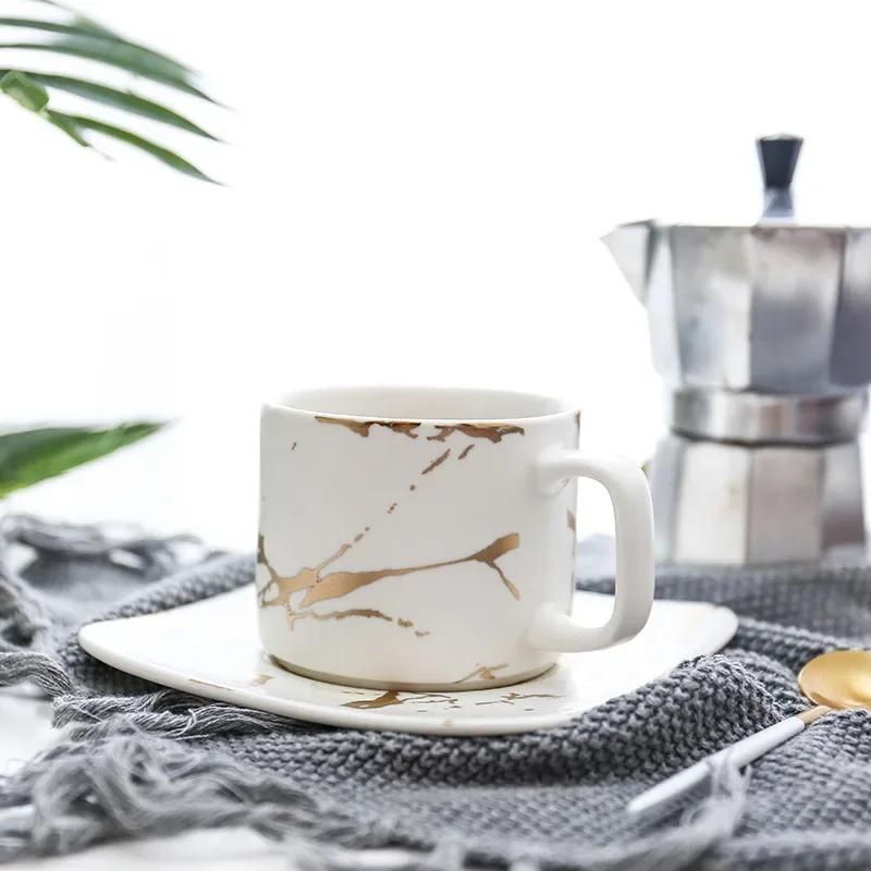Marble Coffee Cup, Black and White Cup and Saucer Cup. High Quality Coffee Cup, Coffee Set,  Saucer Cup Mugs  Cups
