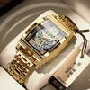 Herrenmode Skelett Tourbillon Motorrad Uhr - Wasserdicht & Leuchtend mit Gestreiftem Design