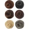 Synthetischer Chignon-Haarknoten für Frauen, Donut, Clip-In-Haarteil-Extensions, Braun/Rot, synthetische Hochtemperaturfaser